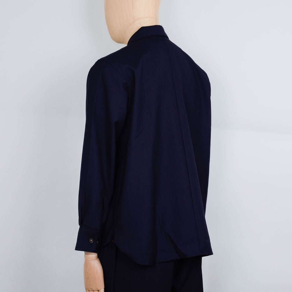 Universal Works Travail Overshirt Tropical Suiting - Navy