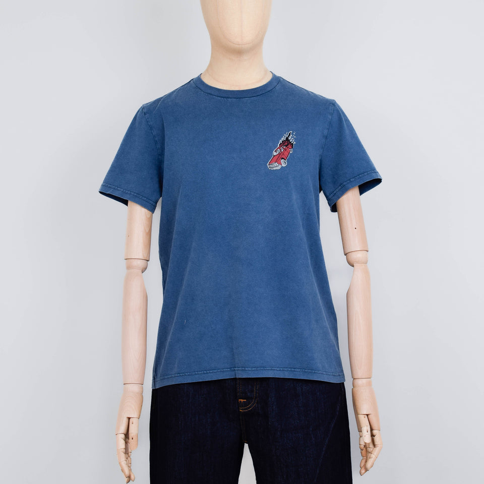 Nudie Jeans Roy Basement Tracks T-Shirt - Blue