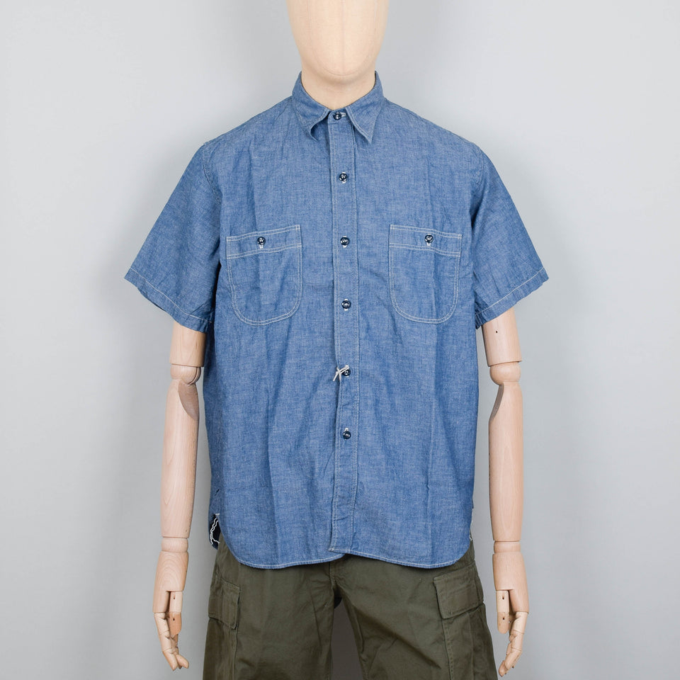 Orslow Short Sleeve Chambray Work Shirt - Chambray