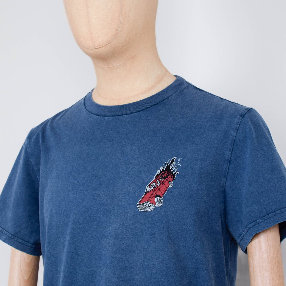 Nudie Jeans Roy Basement Tracks T-Shirt - Blue