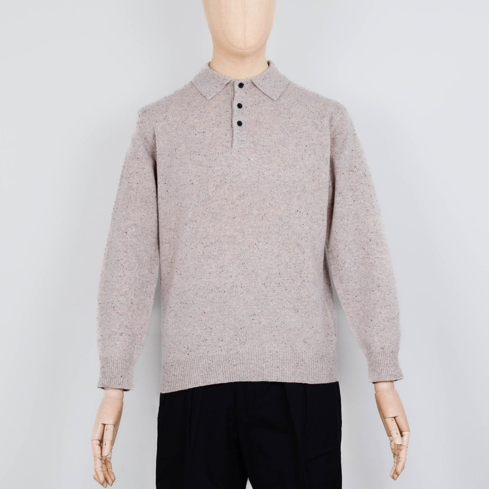 Beams Plus Knit Polo Nep 9G - Beige