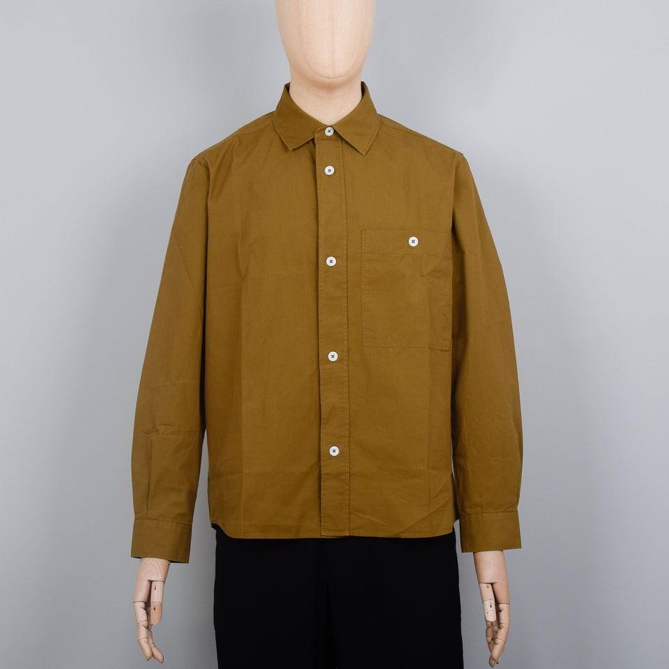 MHL Overall Shirt Washed Cotton Poplin - Ochre