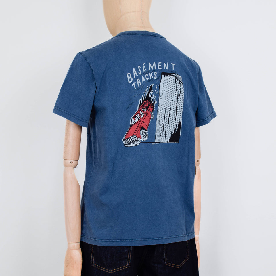 Nudie Jeans Roy Basement Tracks T-Shirt - Blue