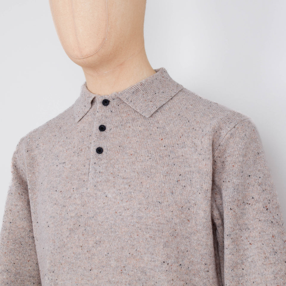 Beams Plus Knit Polo Nep 9G - Beige