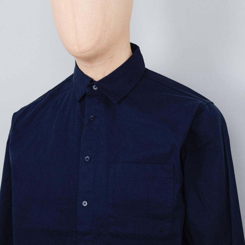 Snow Peak Cotton Poplin Shirt - Navy