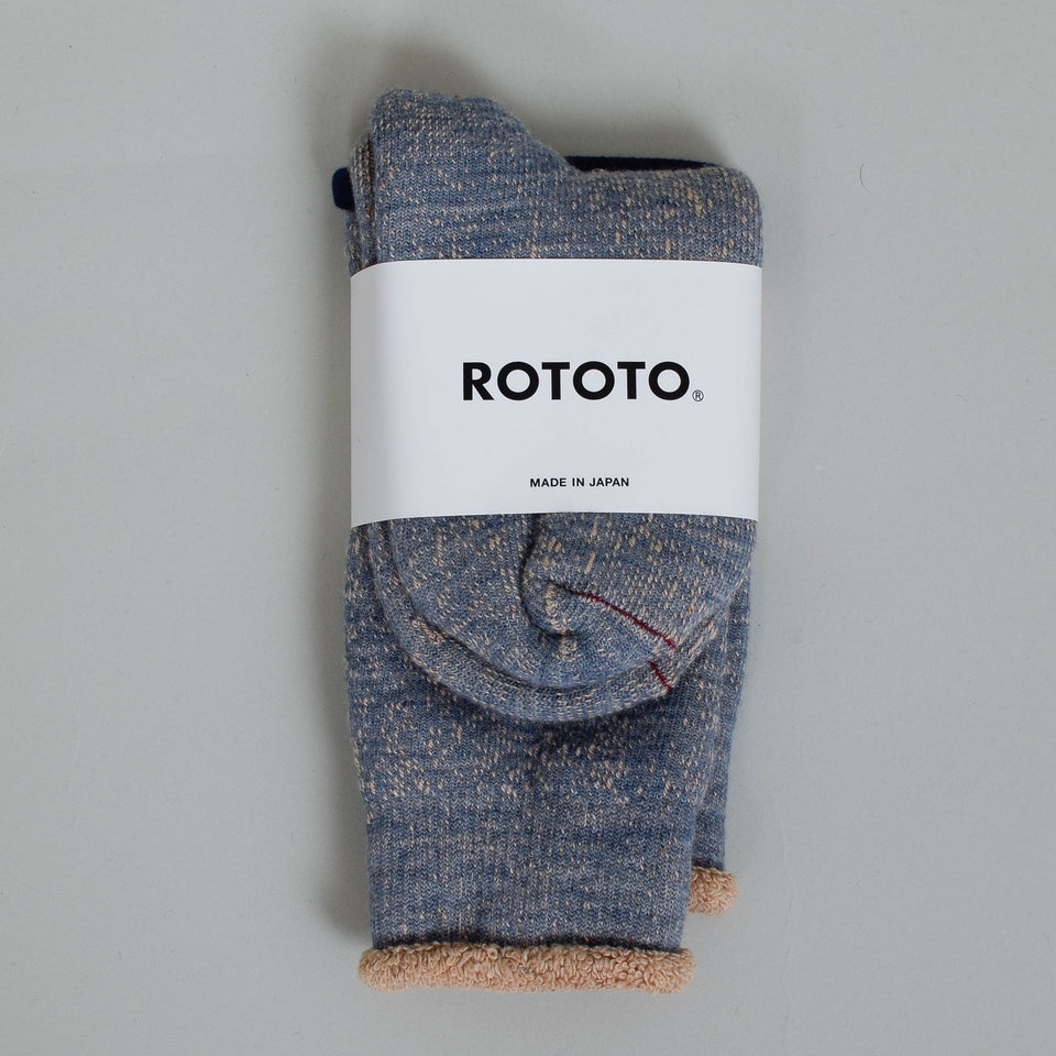 RoToTo Double Faced Socks - Blue/Brown