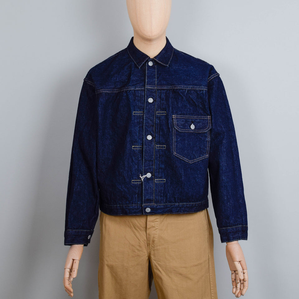 OrSlow Type 1 Pleated Front 40's Denim Jacket - One Wash