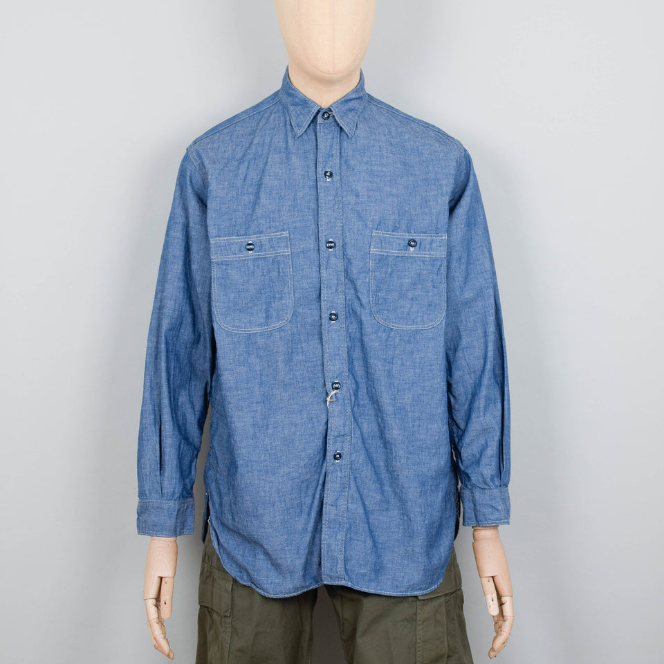 Orslow Vintage Fit Chambray Work Shirt - Chambray