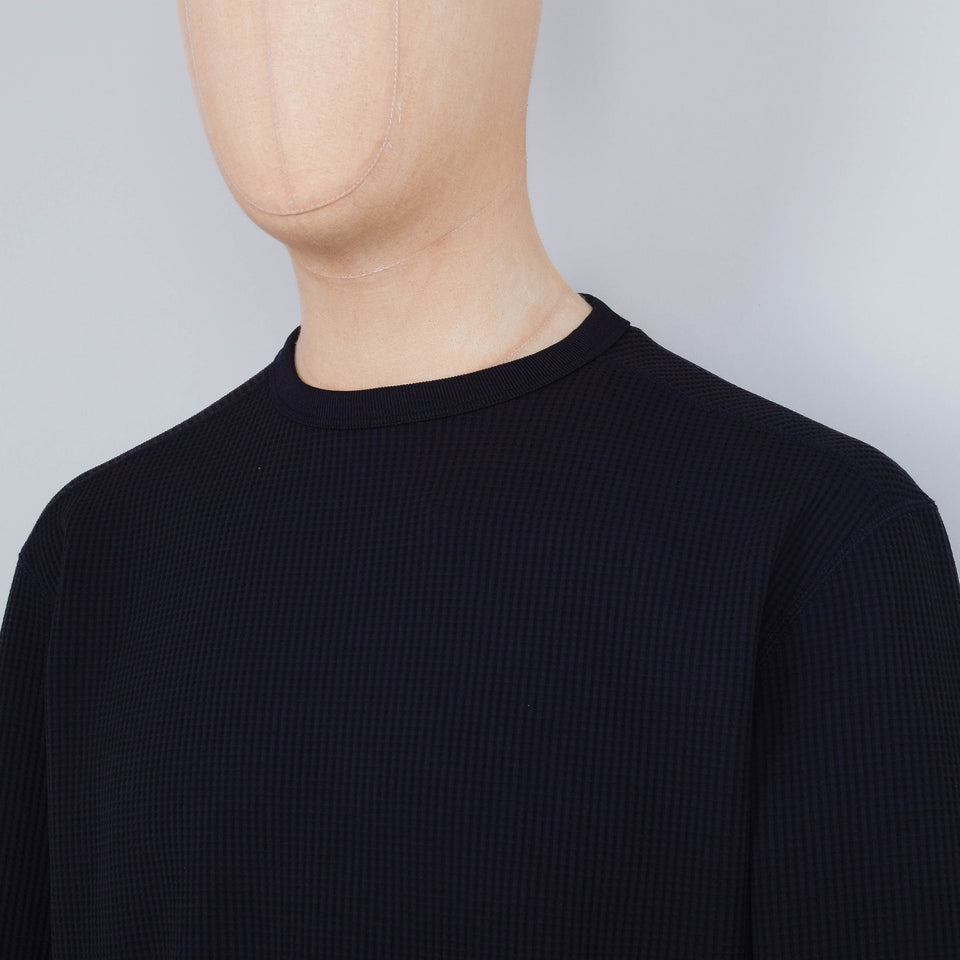 Snow Peak Dry Waffle Long Sleeve T-Shirt - Black