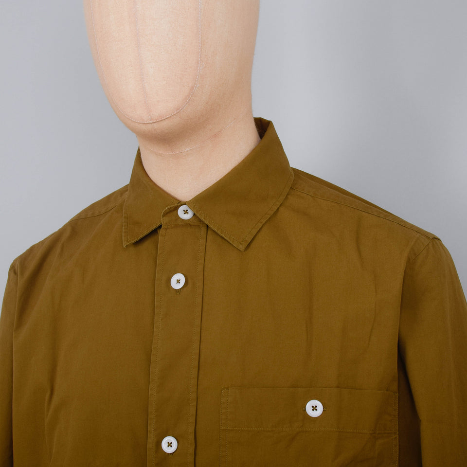 MHL Overall Shirt Washed Cotton Poplin - Ochre