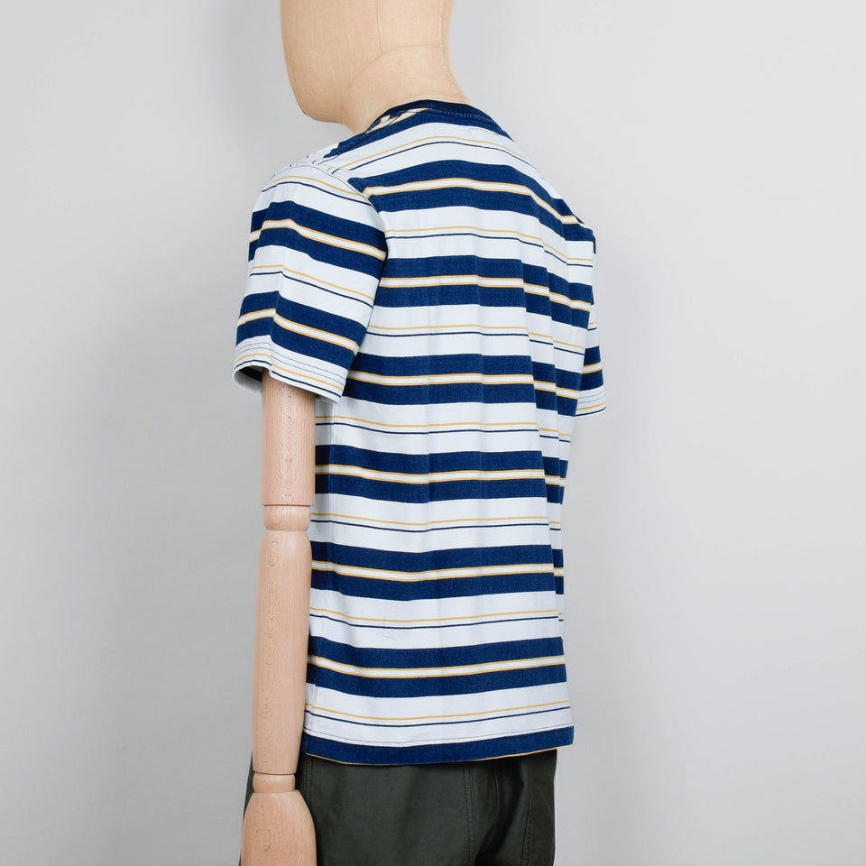 Beams Plus Pocket Tee - Stripe Indigo