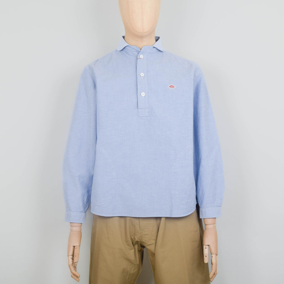 Danton Round Collar P.O Shirt L/S - Blue