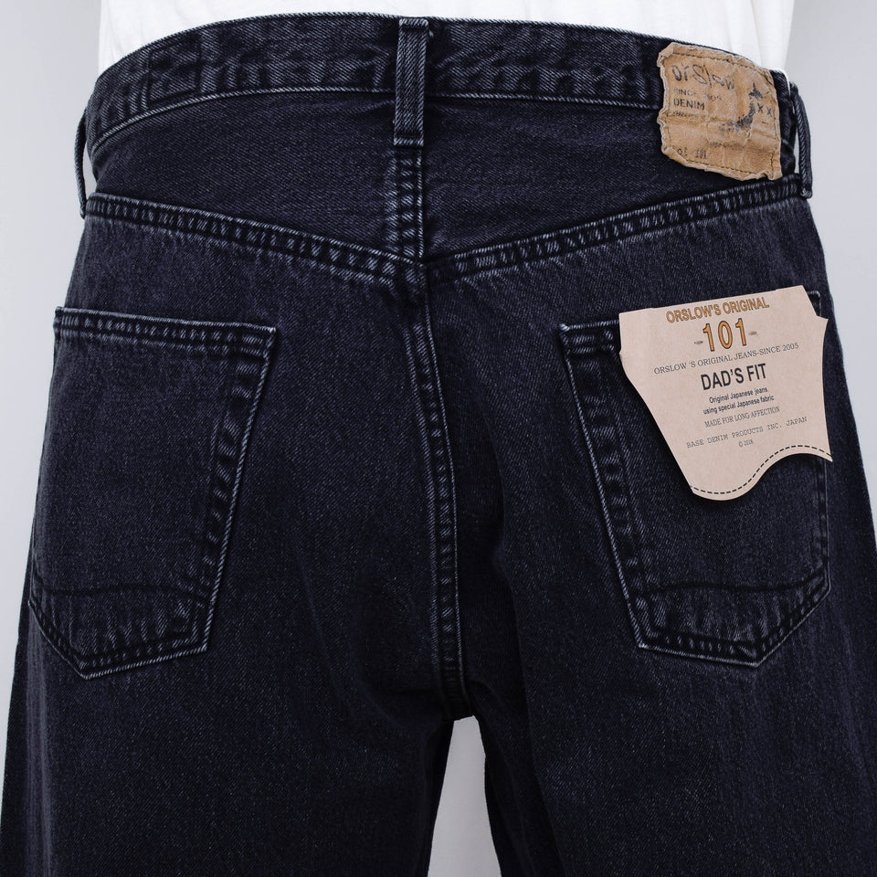 OrSlow 101 Dad's Fit Denim Pants - Black Denim Stone