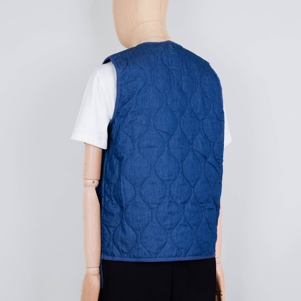 Taion Military V Neck Down Vest 001 -  Indigo Denim