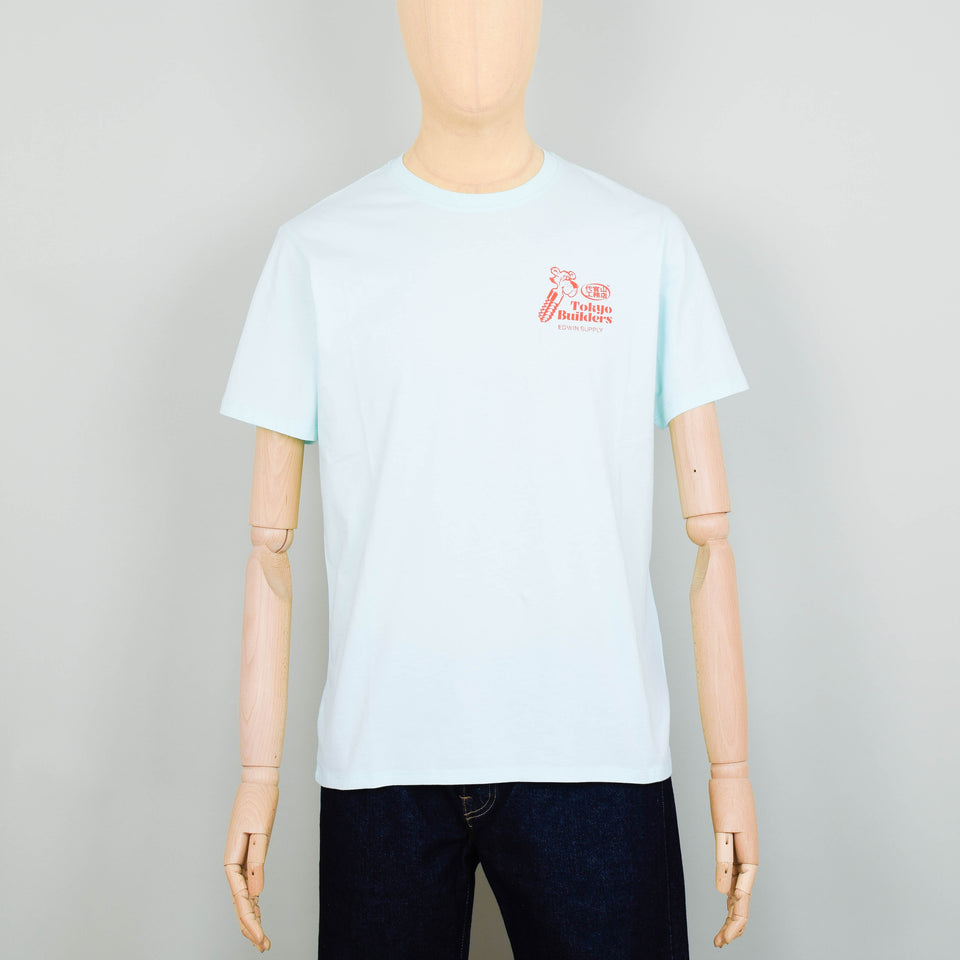 Edwin Tokyo Builders T-Shirt - Bleached Aqua