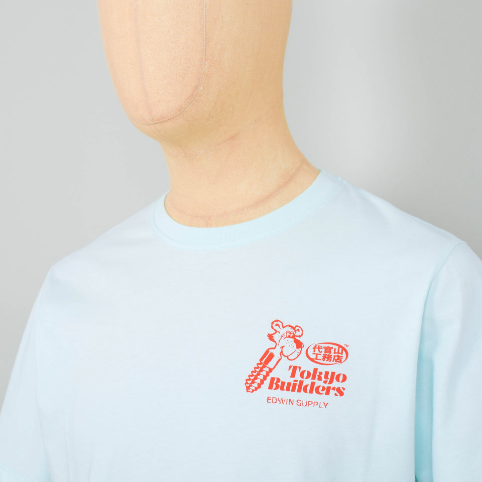 Edwin Tokyo Builders T-Shirt - Bleached Aqua
