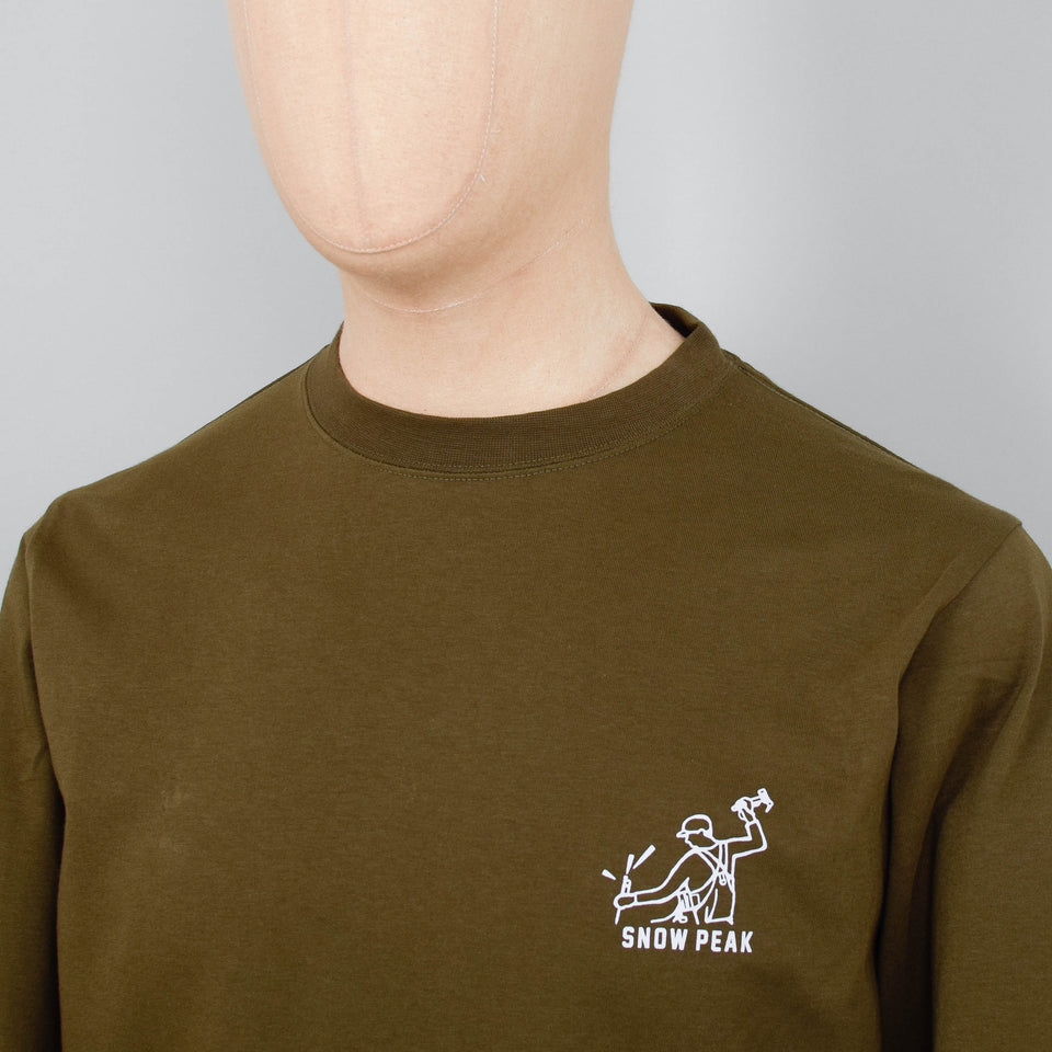 Snow Peak Foam Printed L/S T-Shirt - Olive