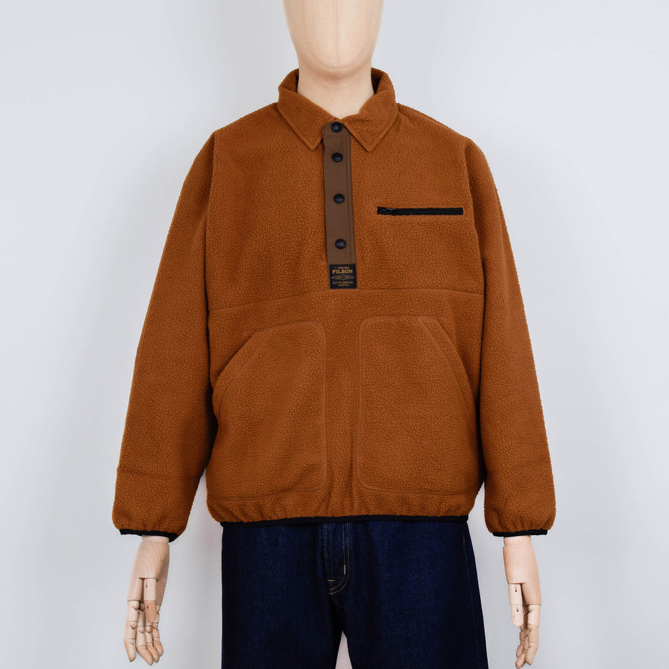 Filson Pile Fleece Pullover Sherpa Fleece - Whiskey
