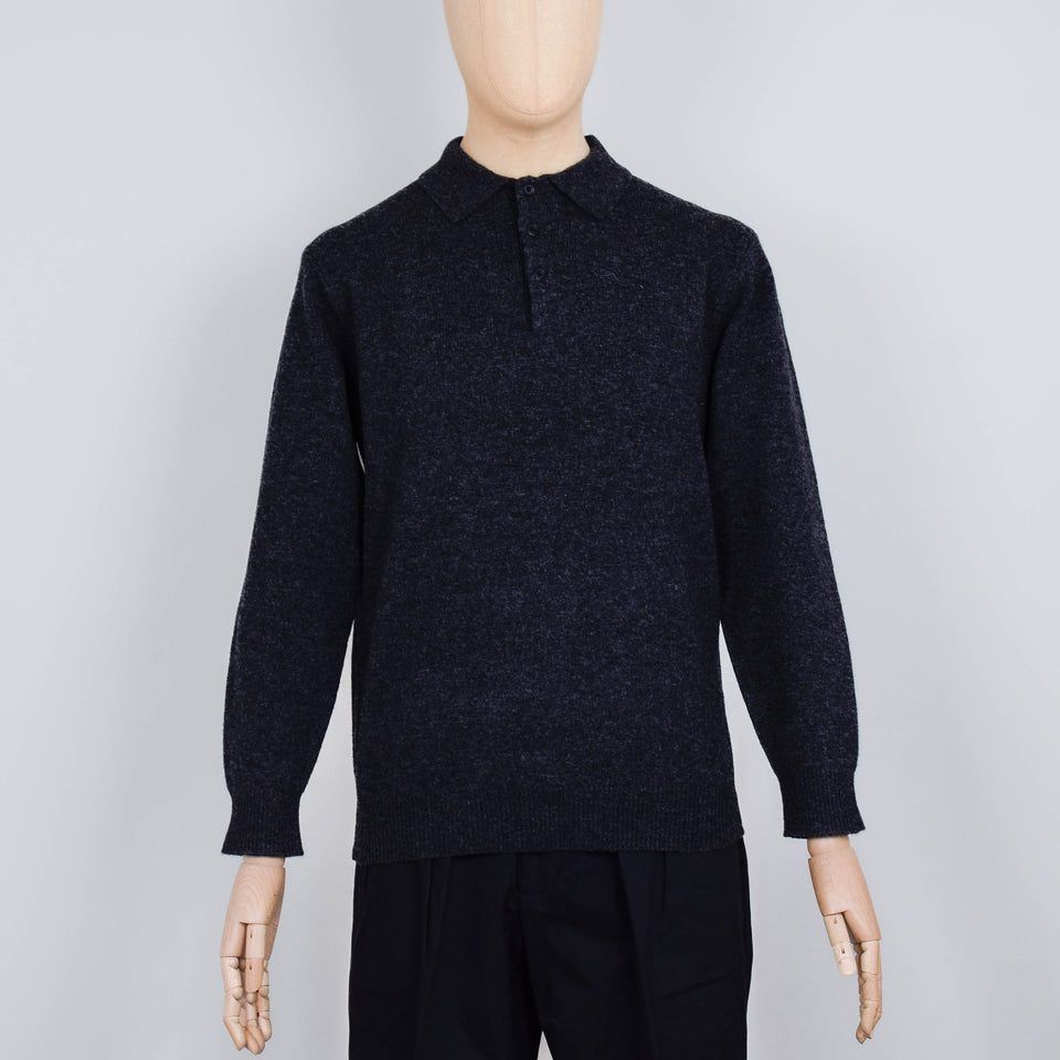 Beams Plus Knit Polo 9G - Charcoal