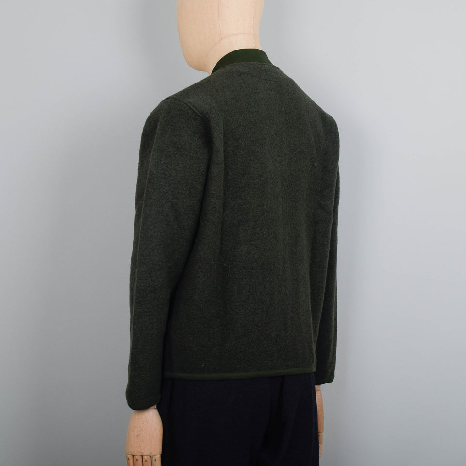 Universal Works Wool Fleece Zip Bomber Jacket - Olive