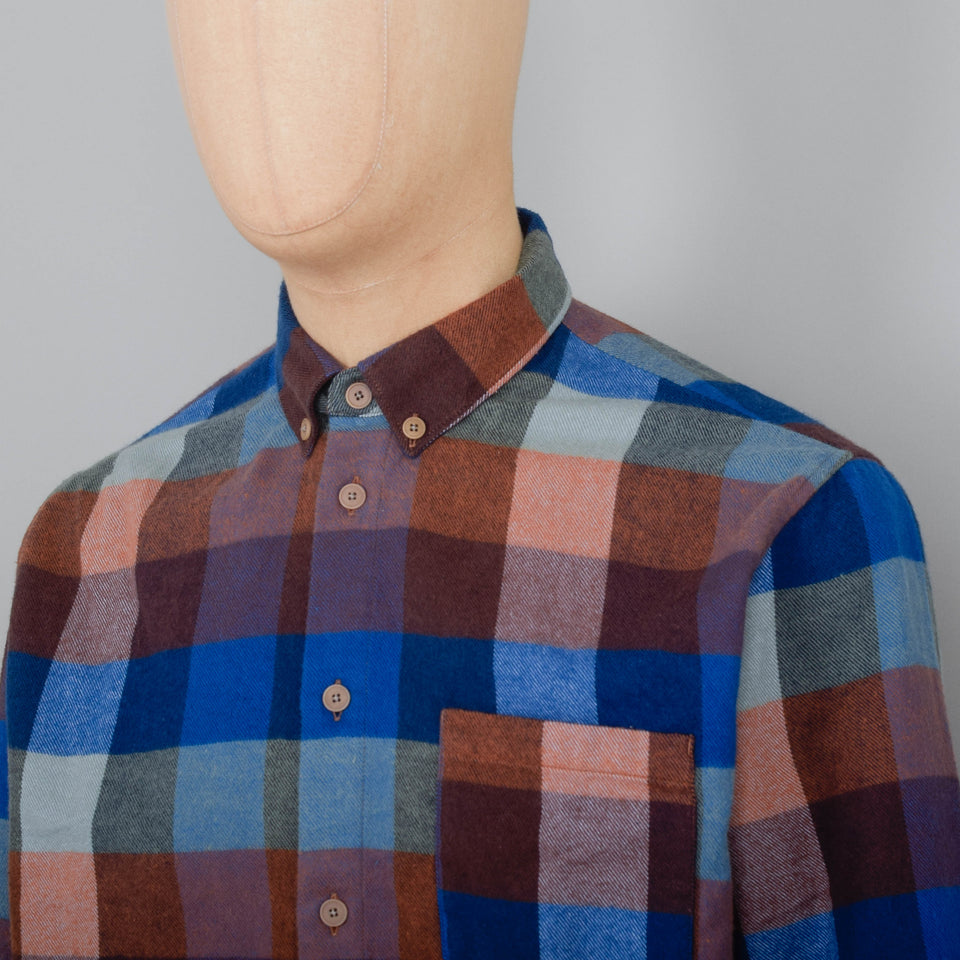 Folk Relaxed Fit Shirt - Rust Navy Mix