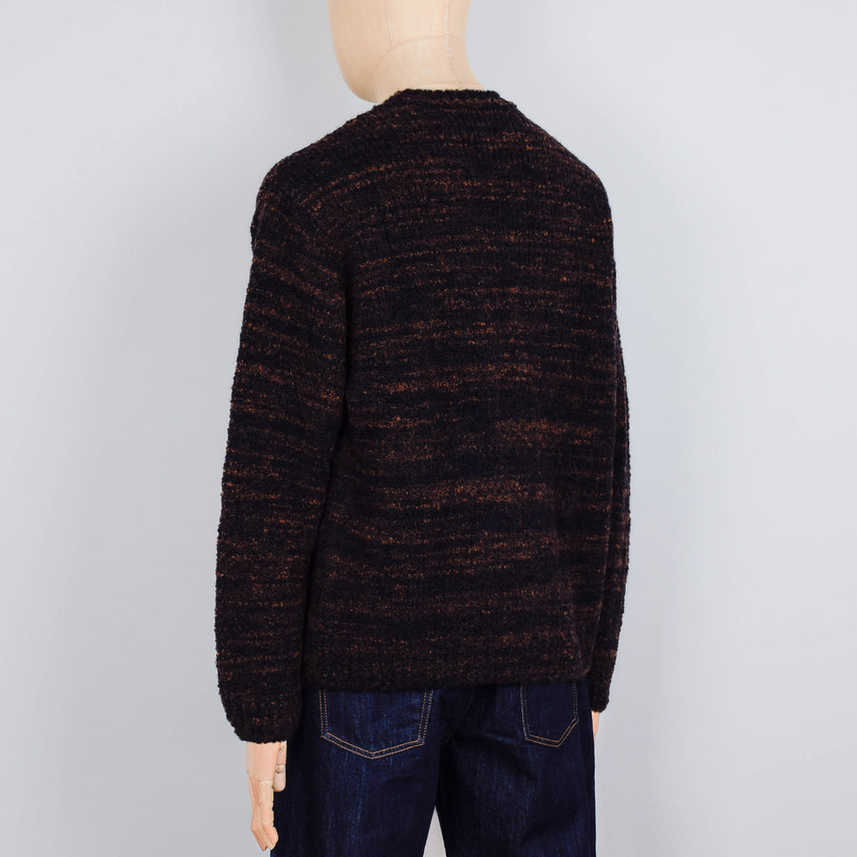 Nudie Jeans Gurra Boucle Sweater - Navy / Orange
