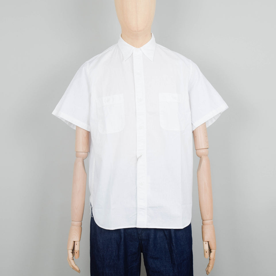 OrSlow Short Sleeve Chambray Work Shirt - White