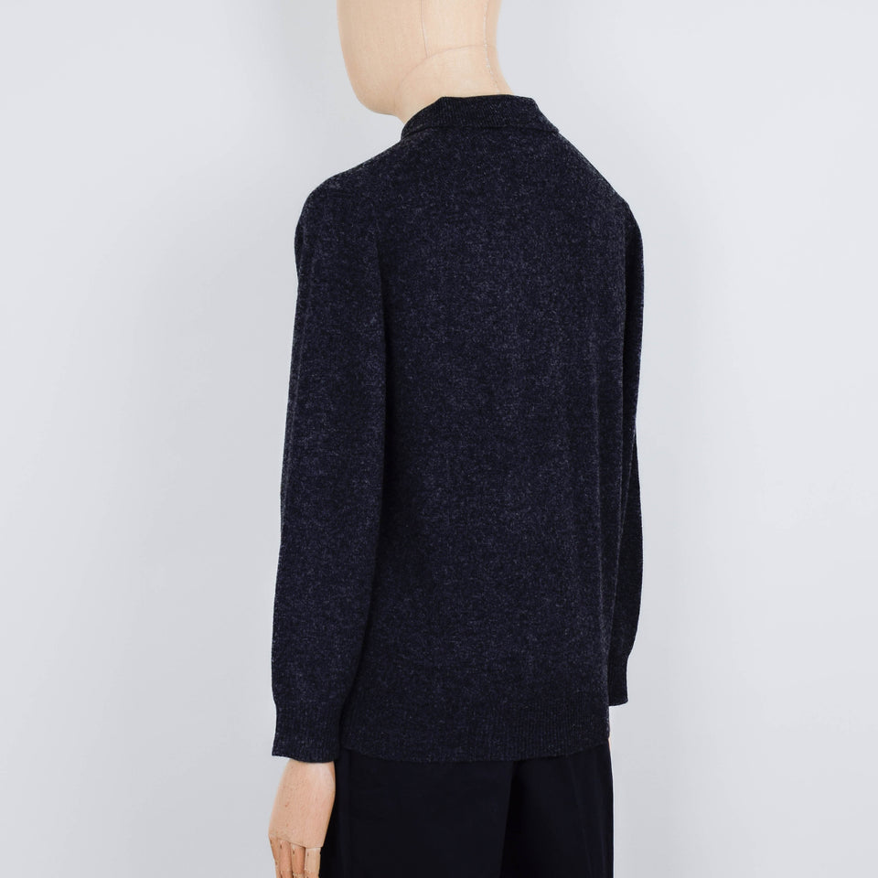 Beams Plus Knit Polo 9G - Charcoal