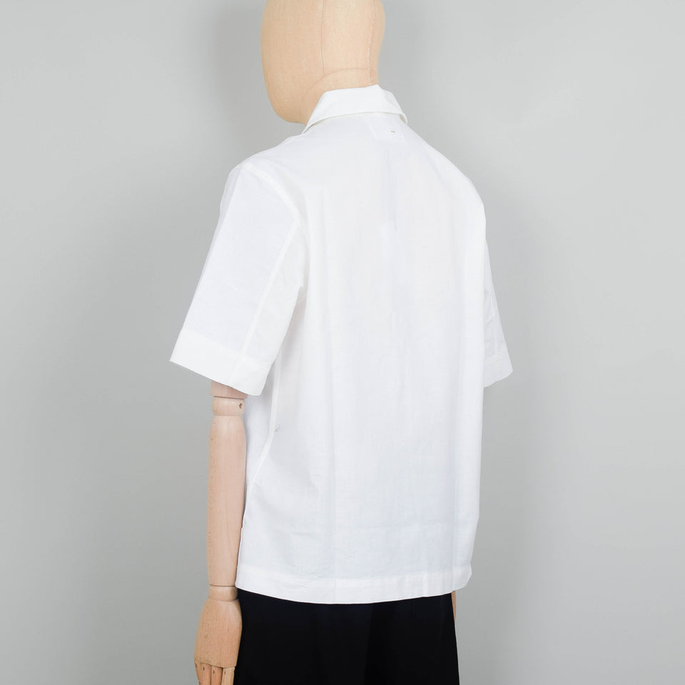 MHL Offset Placket Polo Textured Cotton - White
