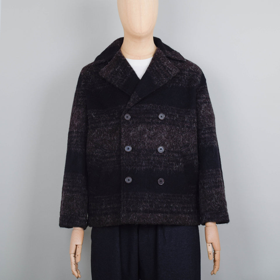 Universal Works Alpaca Peacoat - Brown / Black