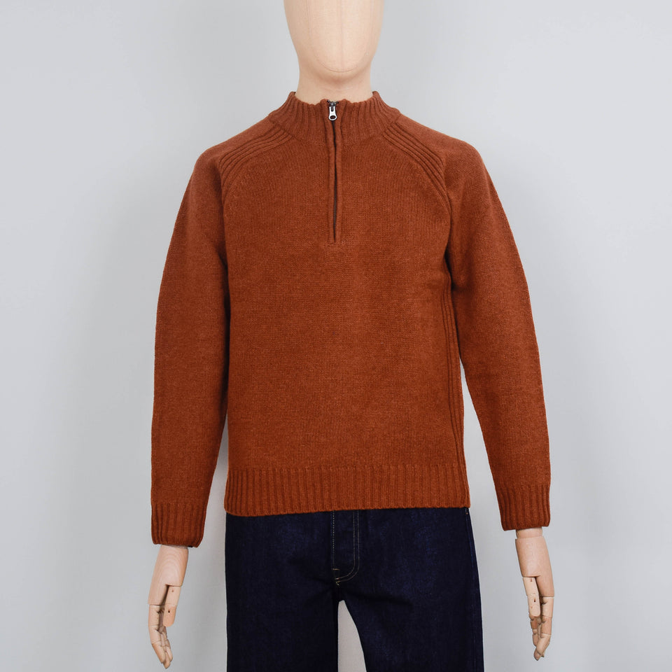 Pittari Jed 1/4 Zip Lambswool - Chestnut