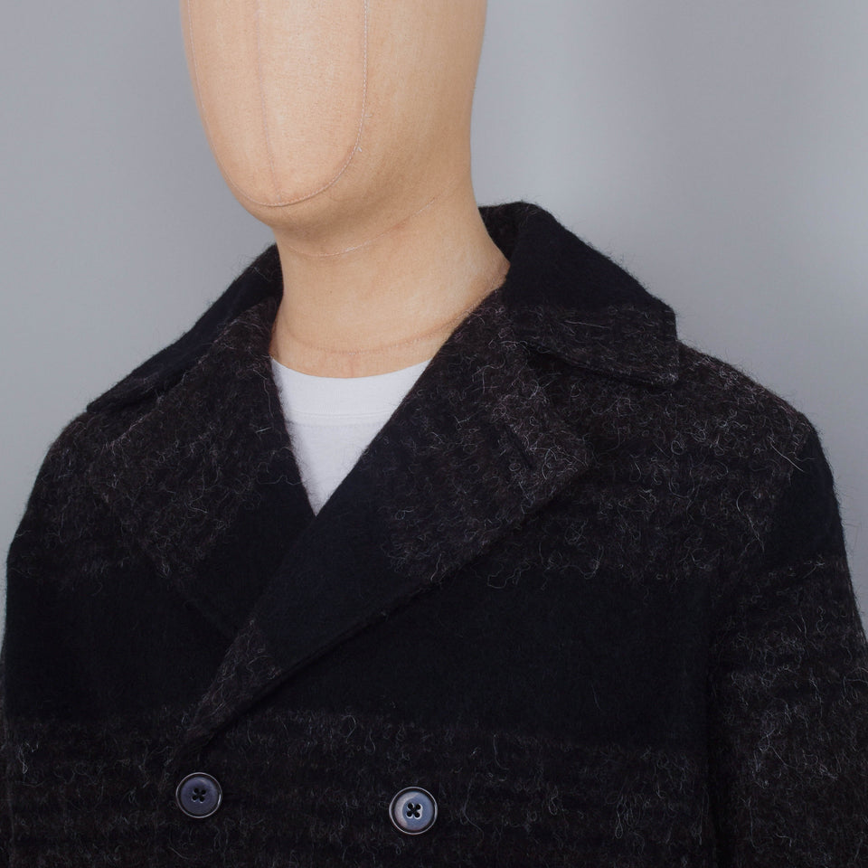 Universal Works Alpaca Peacoat - Brown / Black
