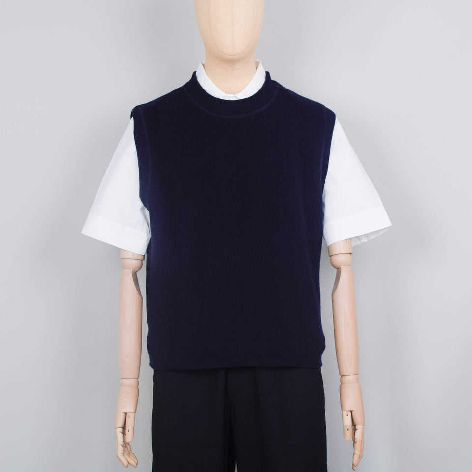 MHL Crew Neck Slipover Utility Wool - Dark Navy