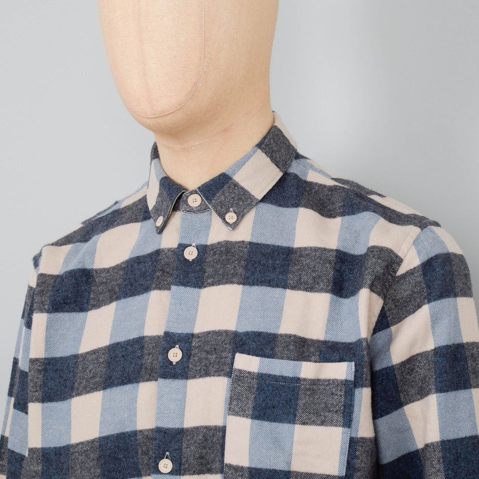 Folk Relaxed Fit Shirt - Blue Flannel Check