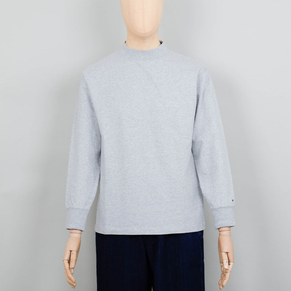 Snow Peak Recycled Cotton Heavy Mockneck L/S T-Shirt - Grey