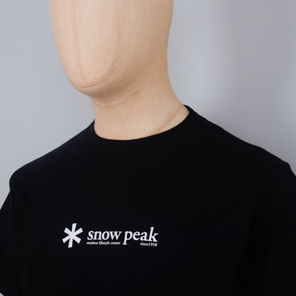 Snow Peak Soft Cotton Logo T Shirt - Black