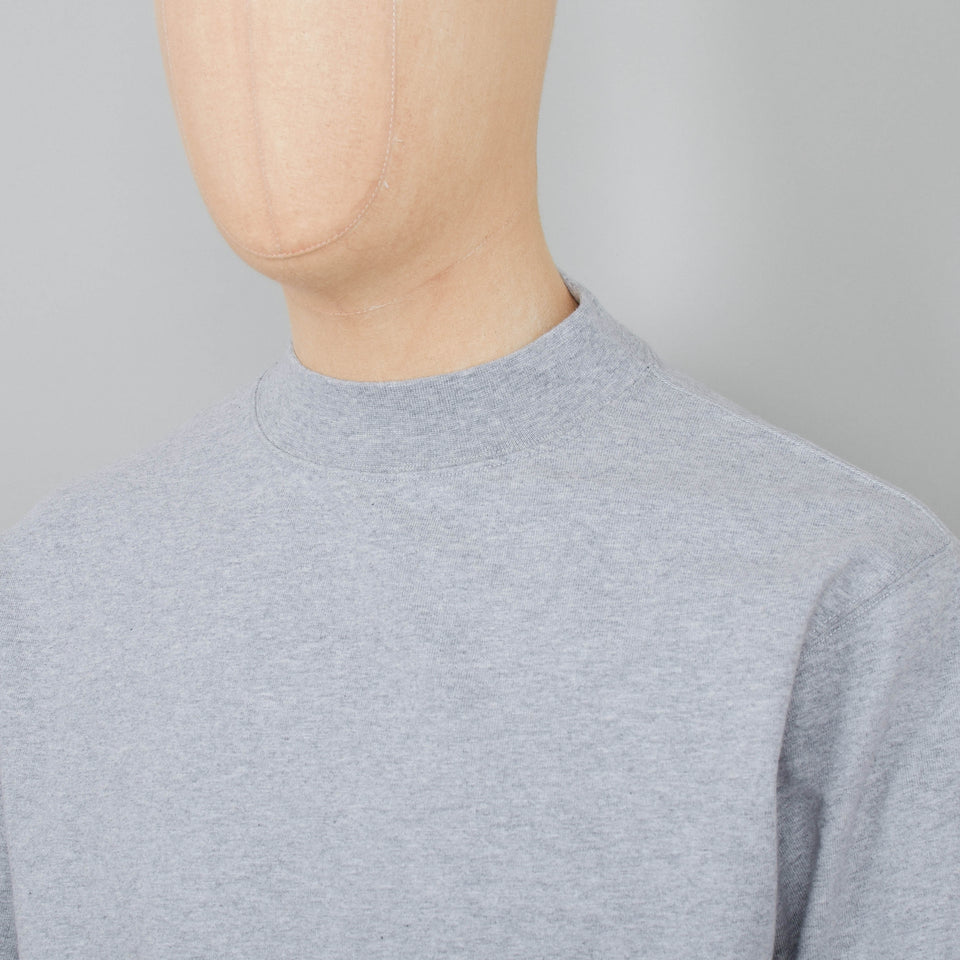 Snow Peak Recycled Cotton Heavy Mockneck L/S T-Shirt - Grey
