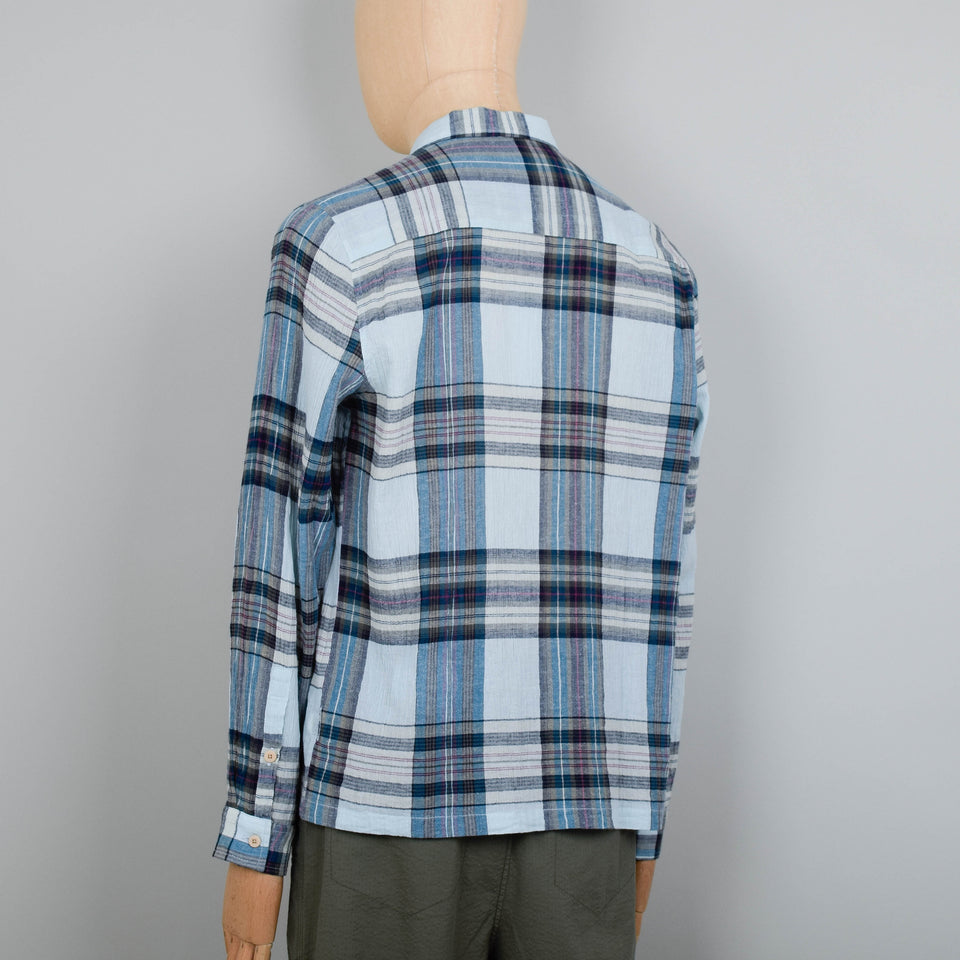 Folk Patch Shirt - Ocean Blue Check