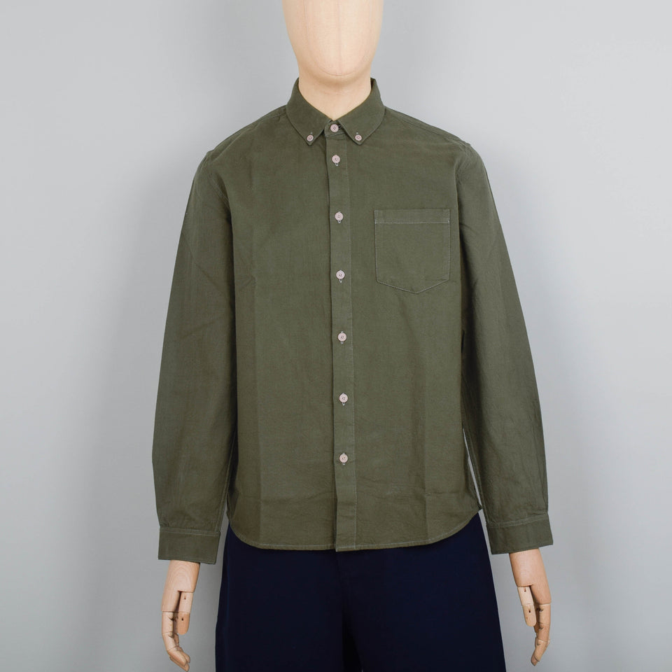 Folk Relaxed Fit Shirt - Dark Sage Flannel