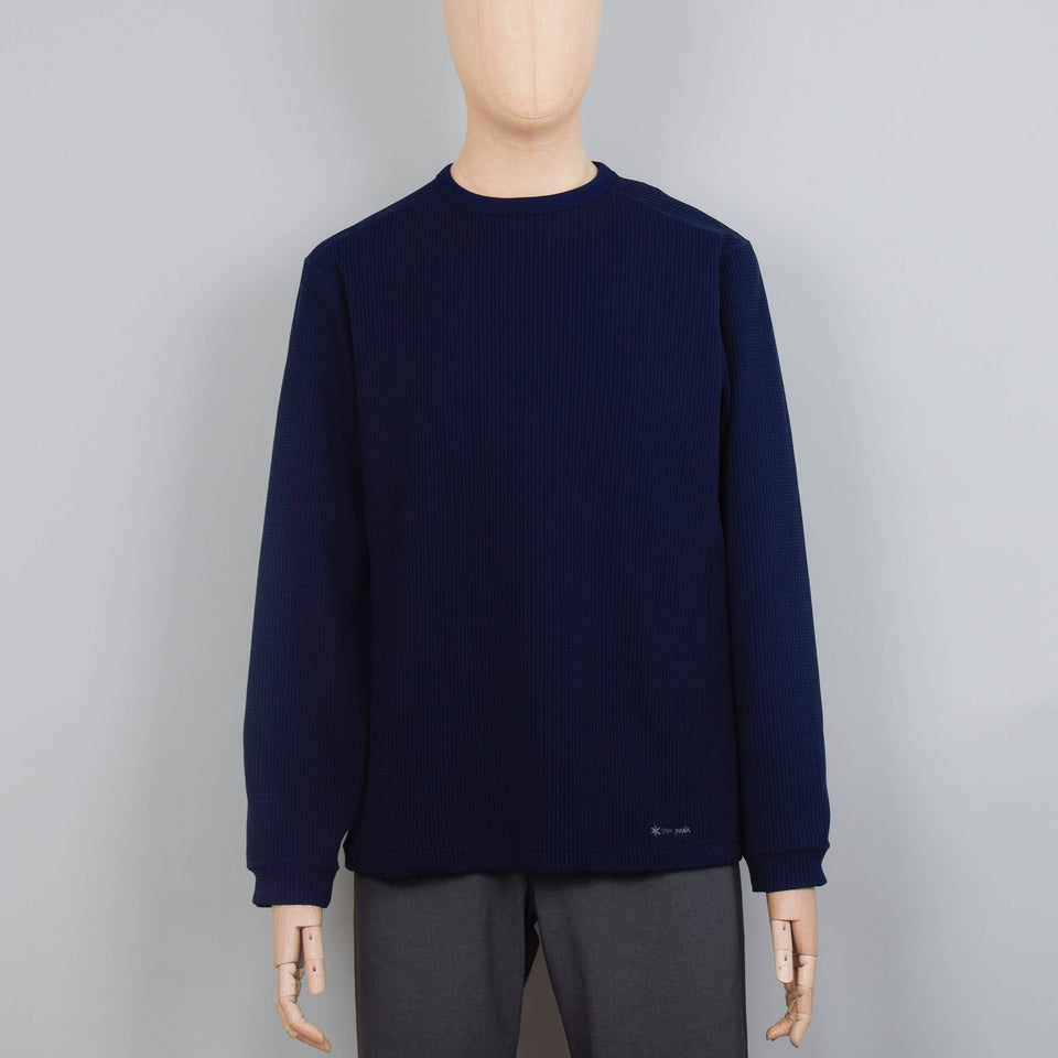 Snow Peak Dry Waffle Long Sleeve T-Shirt - Navy