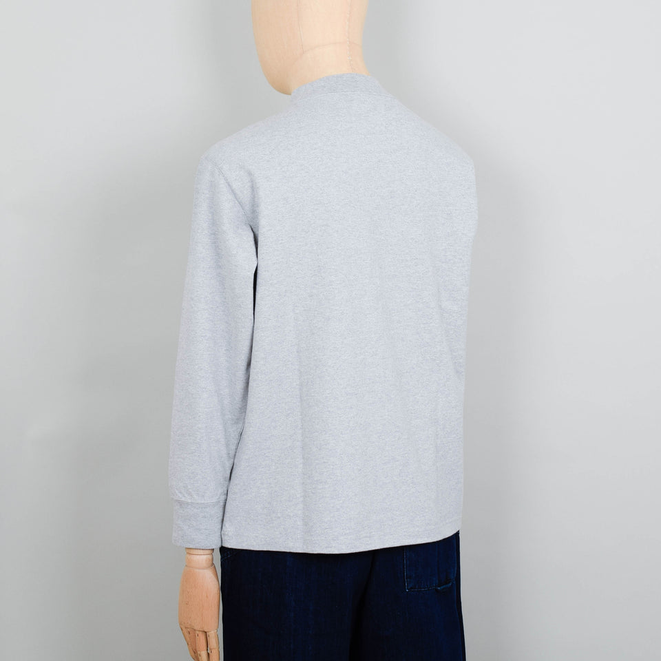Snow Peak Recycled Cotton Heavy Mockneck L/S T-Shirt - Grey