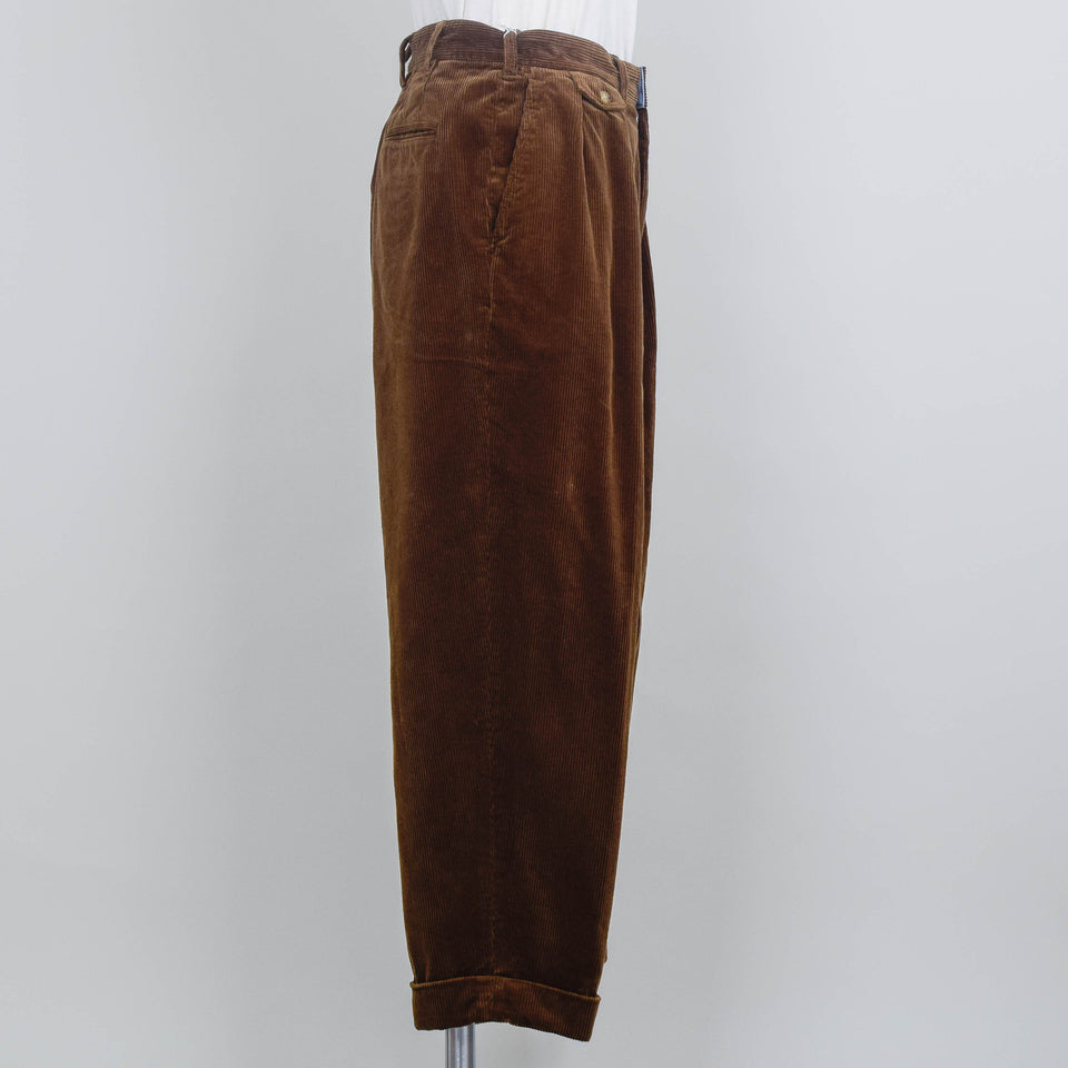 Beams Plus 2 Pleats Corduroy - Golden Brown
