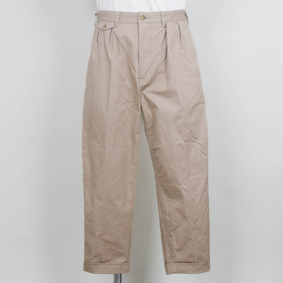 Beams Plus 2 Pleats Twill - Khaki