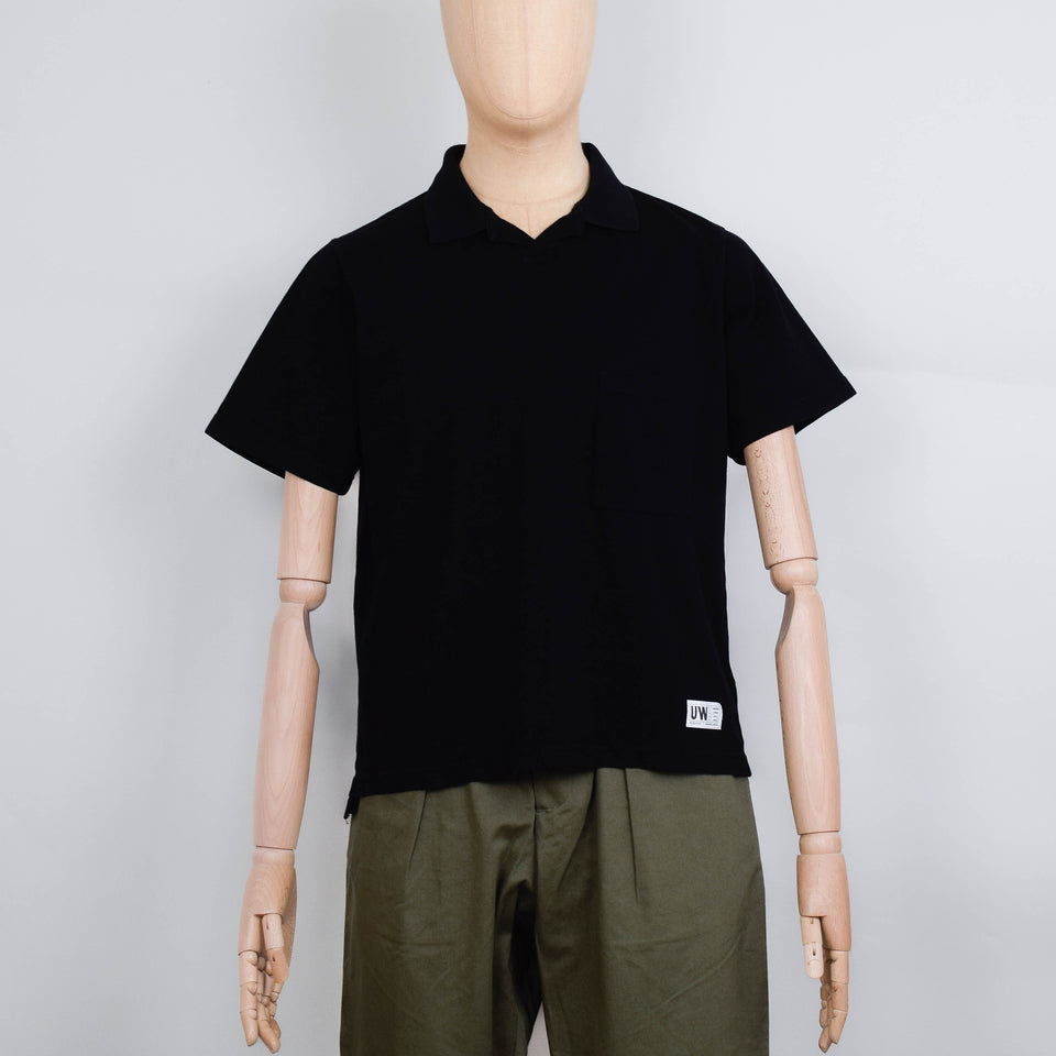 Universal Works Vacation Polo Piquet - Black