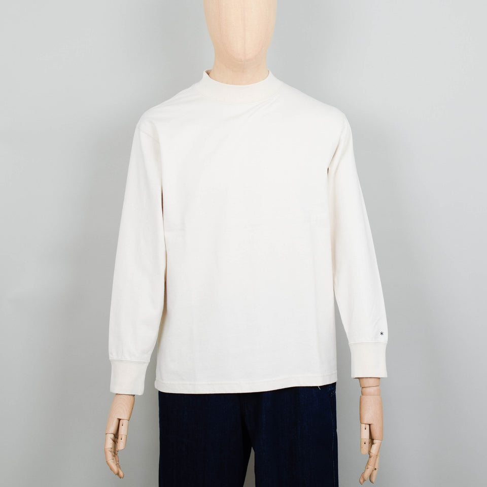 Snow Peak Recycled Cotton Heavy Mockneck L/S T-Shirt - Ecru