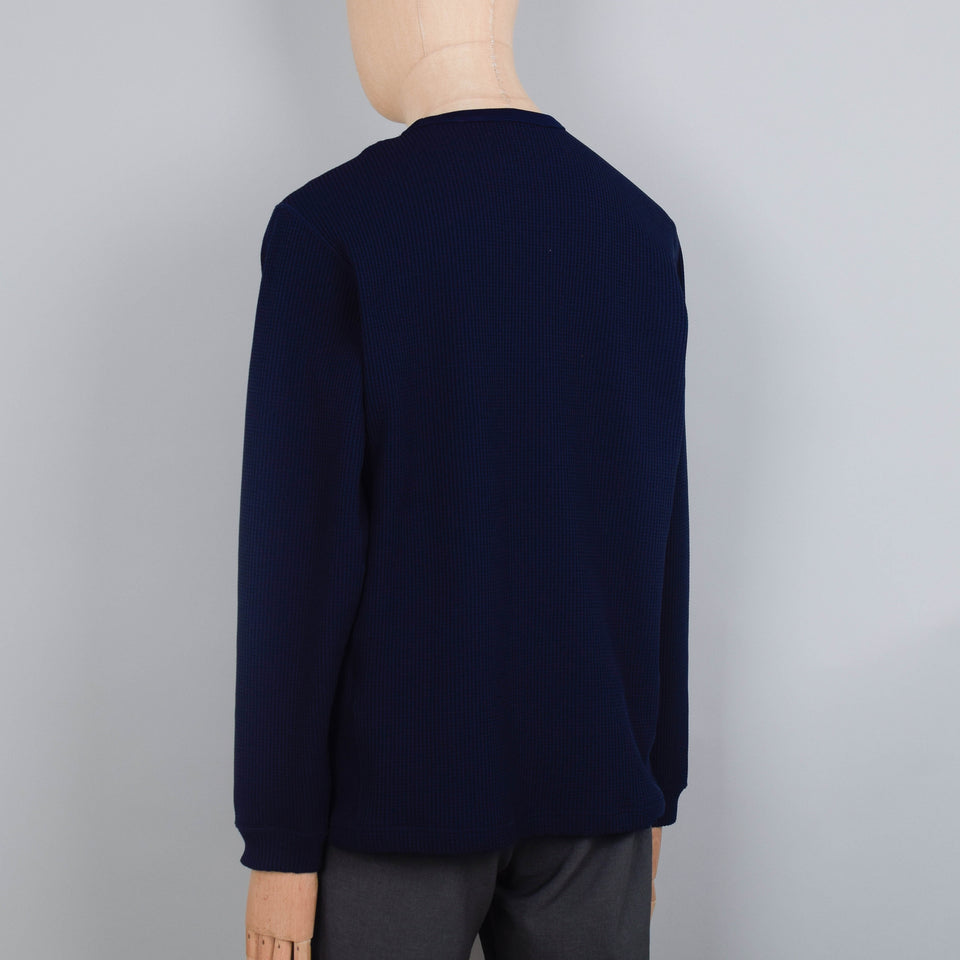 Snow Peak Dry Waffle Long Sleeve T-Shirt - Navy