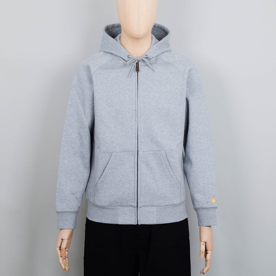 Carhartt WIP Hooded Chase Sweat Jacket - Grey/Gold