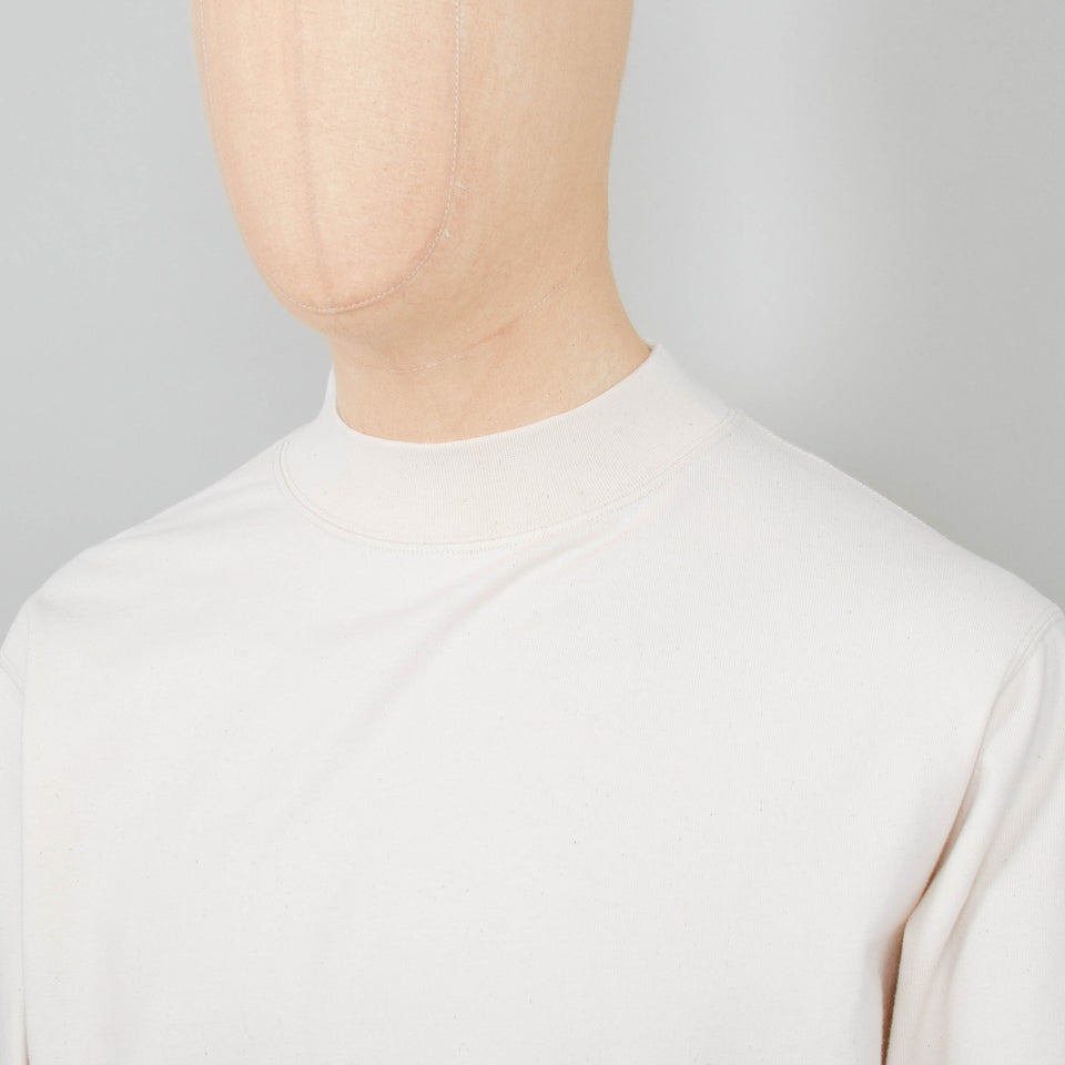 Snow Peak Recycled Cotton Heavy Mockneck L/S T-Shirt - Ecru