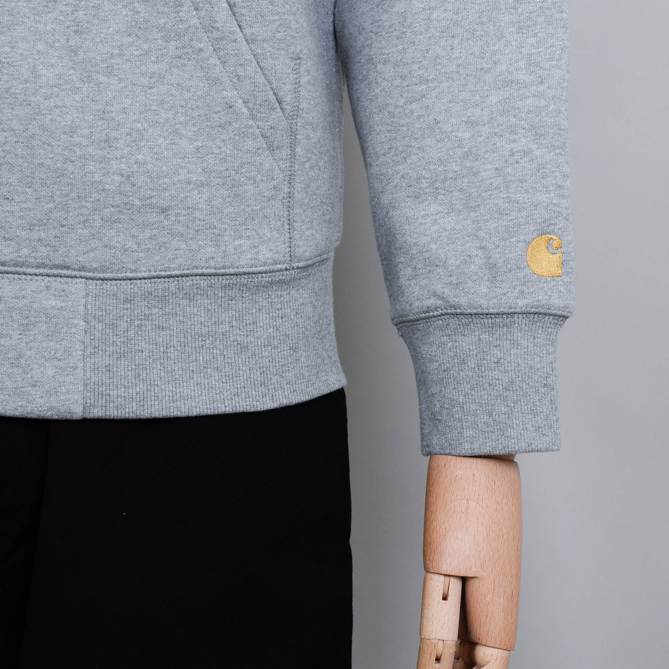 Carhartt WIP Hooded Chase Sweat Jacket - Grey/Gold