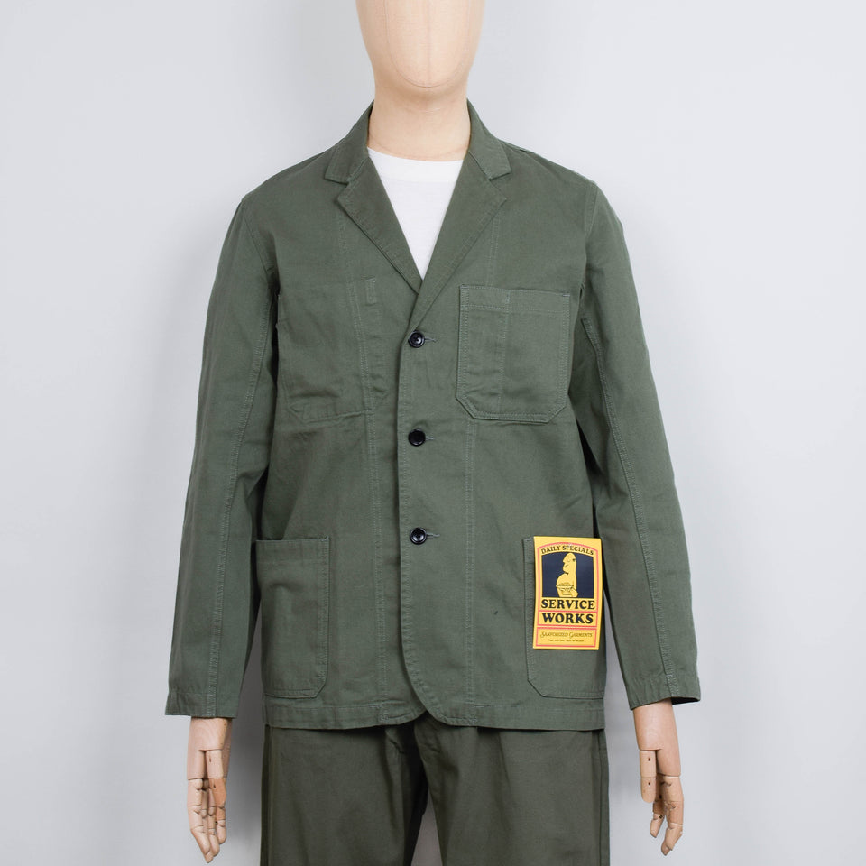 Service Works Drill Server Suit Jacket - Olive